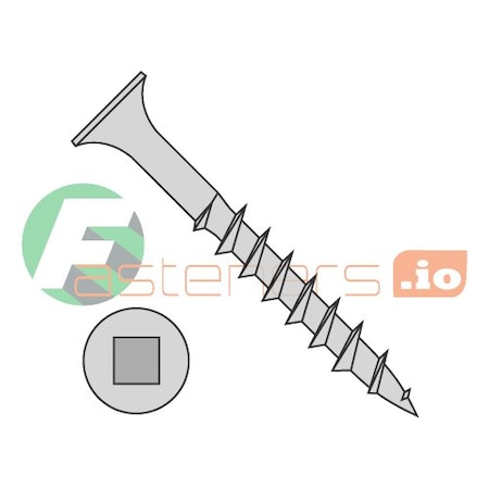 Newport Fasteners Deck Screw, #6 x 2-1/4 in, Steel, Flat Head, Square Drive, 3000 PK 964695